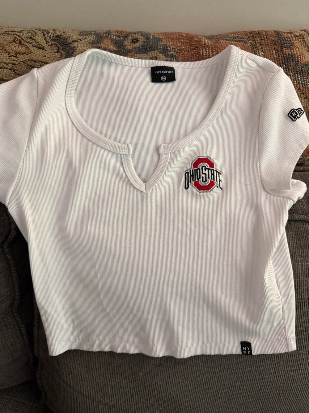 Ohio State Hype and Vice White Ribbed Logo Tee